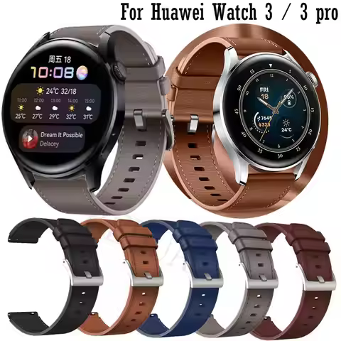 Leather Strap Watchband For Huawei Watch 3 / 3 pro / GT 2 pro Wristband Quick Releas Bracelet For Hu