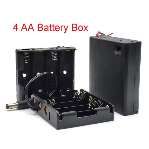 4 Slot AA Battery Case Battery Box AA Battery Holder with Leads with 4 AA DC5.5*2.1MM Battery Box