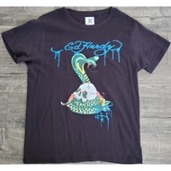 ED Hardy 100% Cotton Men's and Women's Cobra Skull Printed T-shirt Double sided Pattern Top in Stock