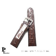 P.leather 💎พร้อมส่ง🚚สายนาฬิกาหนังกระดูกจระเข้แท้🐊 สายนาฬิกา หนังแท้ นาฬิกา หนัง สายหนัง 22mm  24 mm