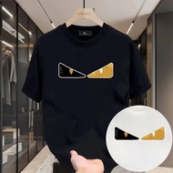 S-5XL Quality Cotton Stylish Eye Pattern Printed Round Neck Plus Size Tshirt for Men Summer New Fash