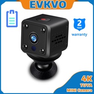 EVKVO - Built-in Battery - Tuya Smart Life APP 4K / 8MP Mini Hidden Spy Camera Wireless WIFI IP Camera CCTV Home Security Surveillance Camera