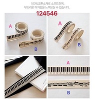 韓國音樂Keyboard 圖案織帶 music piano keyboard scores webbing ，可釘在衣物手袋等物品上，合DIY 手工製作之用！有兩款