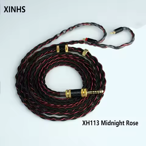 XINHS XH113 "Midnight Rose" 8-Core 7N OCC Hi-Res HiFi Earphone Upgrade Cable | 2.5mm/3.5mm/4.4mm Plu