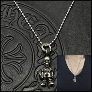 CHROME HEARTS Silver 925 Skeleton Soldier Pendant Necklace Retro Punk Gothic Rock Accessories Street