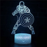 Iron Man Black Panther 3D Illusion LED Night Lights Avengers Endgame Light up Spiderman Hulk Figure IronMan Mask Model Toys