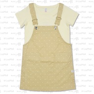 Moose Girl Beige Jumper Dress With Cream Mid Crop Blouse Set (GJDIT- 3376 MD)