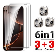 6in1 điện thoại bảo vệ cho iPhone 16 Pro Max/16 Pro/16 cộng với/16 miếng dán màn hình kính cường lực