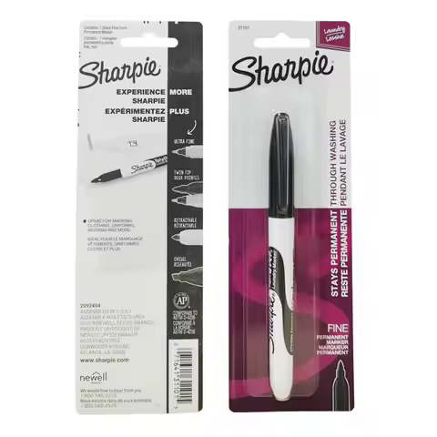 1 Piece Sharpie Rub-a-Dub Permanent Marker Pen Fine Point 1-2mm Black Ink Painting on Fabric Shoes C