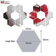【HAWT】46x40x23mm Self Adhesive Mirror Tiles 3D Hexagon Stickers For Bedroom TV Wall