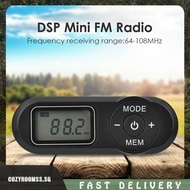 [cozyroomss.sg] LCD Digital Display Mini Pocket Radio Retro Rechargeable FM Player Receiver