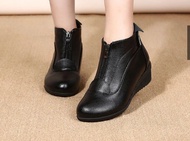 SEPATU BOOTS WANITA CASUAL FORMAL PDL WEDGES 5 CM KULIT SAPI terfavorit