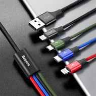 屯京 - 4合1 3A 快速充電傳輸線 (2 x LIGHTNING + Type-c + MicroUSB) 3A CABLE 叉電線 數據線 四合一usb線 多合一充電線 USB叉電線 多頭 [平行進口]