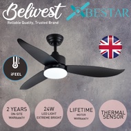 (EXTREME BRIGHT 24W LED LIGHT) BESTAR RAZOR DC Ceiling Fan - 46 60 inch - White/Black/Wood  - WITH LED/WITHOUT LED