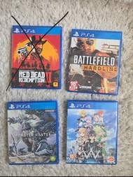 PS4 遊戲合集： Battlefield, Red Dead Redemption 2, SAO, Monster Hunter