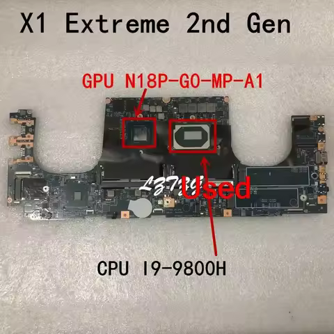 18809-2 For Lenovo ThinkPad X1 Extreme 2nd Gen Laptop Motherboard CPU I9-9800HQ GPU GTX 1650 N18P-G0