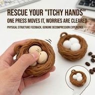 3D-Printed Bird's Nest Push Toy – Bird's Nest Button Keychain Stress-Relief Toy