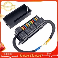 [Hot-Sale] 12V Fuse and Relay Box, 11 Way 4 Pin 6 Slot, Fuse Relay Block, Universal Fuse Block Relay