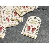Merry Christmas w Love Printed Gift Tags Mini Message Card Labels (10pcs)