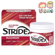 Stridex - 抗痘/去黑頭潔面片(不含酒精) 水楊酸2% (有效對抗豆豆/粉刺) 55片 (紅色) (平行進口貨)