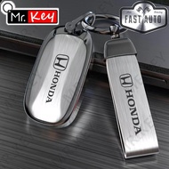 【Mr.Key】Stainless Steel Style Key Case Cover for 2022 2023 Honda 11th Civic Accord Vezel 2022 Fit Jazz HRV CRV XRV Key Fob Keychain Accessories