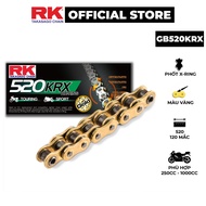 Rk Takasago large displacement bike chain code GB-520-KRX, yellow, X-ring rubber seal, size 520, 120