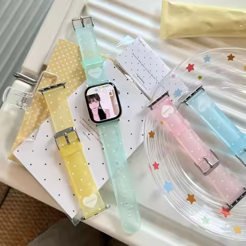 Summer jelly polka dot strap for Apple Watch 49 46 45 44 42-38 TPU material watch for iwatch Ultra S