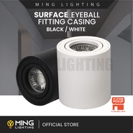 LED Surface Eyeball Spotlight Casing MR16 GU10 Round Ceiling Downlight Decoration Lights Lampu Hiasan Siling Black White