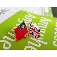 Double Flag Badge Taiwan VS Union Jack 30 In Group Each Triple W2.5 Xh1.5cm