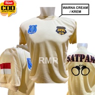 Kaos Satpam Terbaru Pratama Gada Cream Krem Kaos Satpam Warna Terbaru Krem Cream