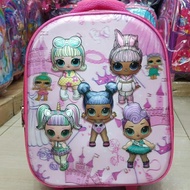 Kindergarten Trolley Wheel School Bag Female Motif Pony Love Embossed 3Res Import Best Selle Trolley