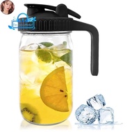 EEM 32Oz Mason Jar Pour Spout Lid -Glass Pitcher Breast Milk Pitcher Graduated Mason Jar Seal for Ju