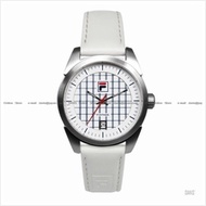 FILA 38-027-001 FIntage FVT002 (W) 3-hands Date Leather Strap White