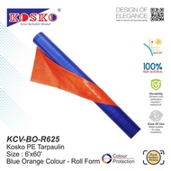 KOSKO KCV-BO-R625 (6'x60') Blue Orange PE Tarpaulin Canvas - Roll Form