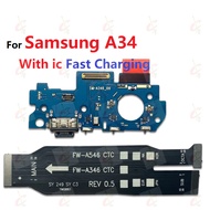 Charging board for Samsung galaxy A34 5G Main borad motherboard flex cable