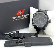 Jam Tangan Pria SWISS ARMY INFANTRY Original Strap Kulit Bonus Kanvas dan Rubber Free Box dan Garansi SA48475