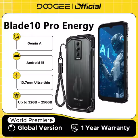 DOOGEE Blade10 Pro Energy Rugged Phone Gemini AI Android 15 Ultra-thin 6.56'' Screen 6150mAh Battery