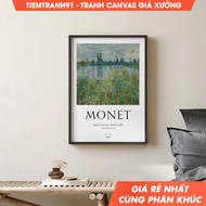 Tranh treo tường Claude Monet Poster Banks of the Seine Vetheuil-1880 Lake House Wall Art Premium Po