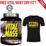 Mass Gainer Vital Mass Rich Chocolate 0G Sugar [Free Vital Whey Tshirt Red] (Lulus KKM dan Jakim Hal