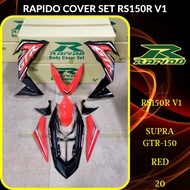 RAPIDO COVER SET RS150R/RS150 V1 SUPRA GTR-150 (2) RED (STICKER TANAM/AIRBRUSH) COVERSET
