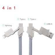ECILY Cáp Sạc Nhanh PD 4 Trong 1 60W Cáp Dữ Liệu USB Type C Dây Lightning USB-C Bộ Sạc Hợp Kim Kẽm C