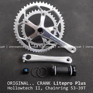 ORIGINAL Crankset LITEPRO Plus BB Hollowtech 2 Crankset Hollowtech 2 dual chainring LITEPRO 53-39T
