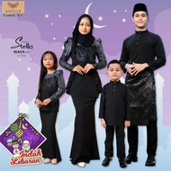 NOELLE Baju Raya Family Sedondon 2024 Baju Kurung Ibu Anak Baju Melayu Ayah Anak Baby Sedondon STELLA - BLACK 20