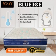 SOVN (UK) Blue Ice Pocket Spring Mattress With Cool Feel Fabric