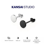KANSAI Subang Telinga Stud Keluli Titanium Berkualiti Mengetatkan Skru Gaya Model Terkini 2026 Ringk