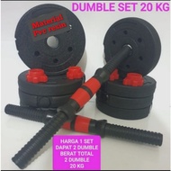 Dumbbell set barbell set pvc resin 20 kg