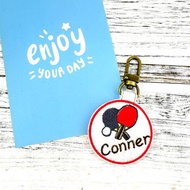 M78-刺繡球隊姓名吊牌 桌球 乒乓球 背包掛牌