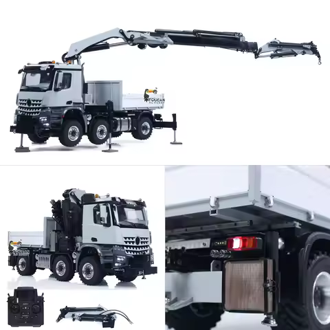 6*6 1/14 4151 AK Metal RC Tractor Truck with Hydraulic Crane Fly Jib Arm Bucket Radio Control Farm C
