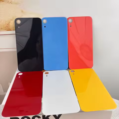 For Apple iPhone XR Back Glass Battery Cover, Big Hole Rear Door Housing Panel Replacement Repair Pa