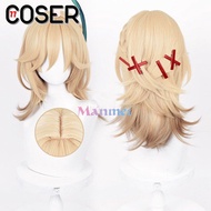 【COSER 77】Genshin Impact Kaveh Cosplay Wig Braided Linen Gold Hair Anime Heat Resistant Synthetic Wigs
